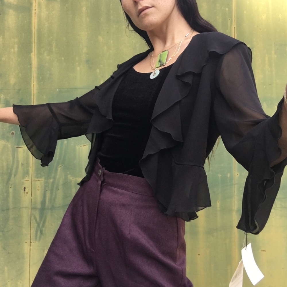 The *Missy* Cropped Ruffled Bolero~ - Picture 5 of 7